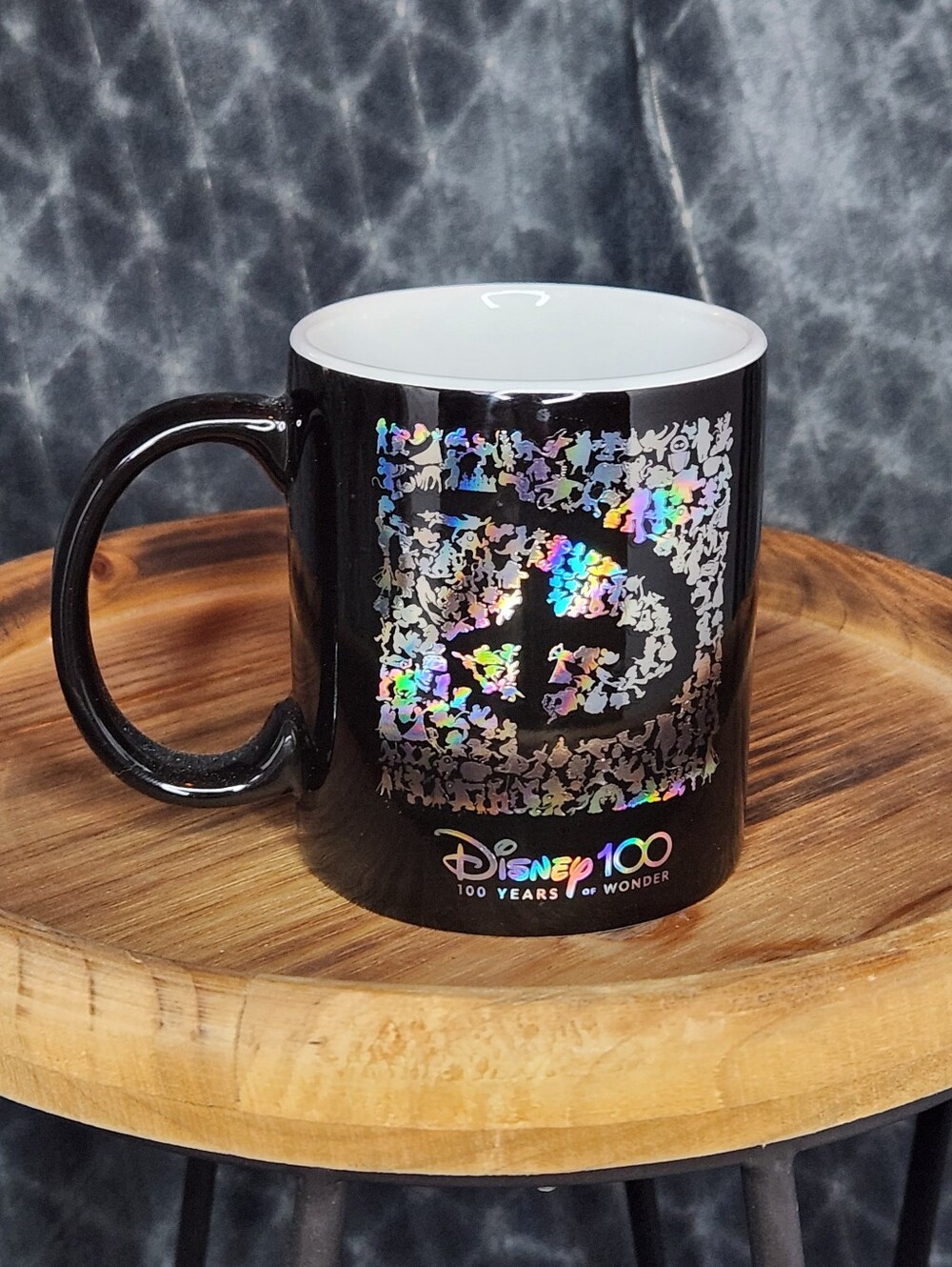 Disney Unisex 100 Years of Wonder Holographic Silhouette Coffee Mug Black OS